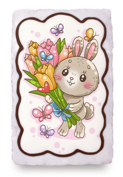 Зайка с букетом (130 гр) - Покровский пряник фото 2