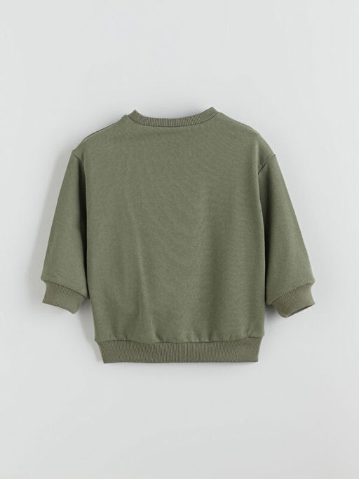 Bisiklet Yaka Bask?l? Erkek ?ocuk Sweatshirt