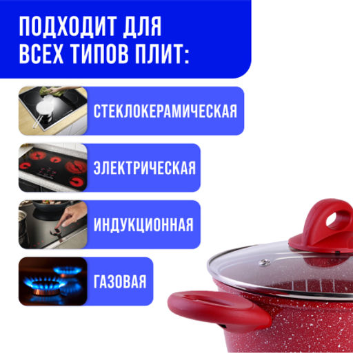 28346 Кастрюля с кр 3л 22см антипр/покрыт МВ(х6) - Mayer&boch фото 4