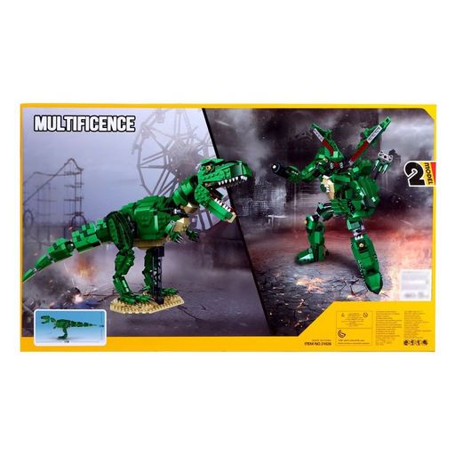 Конструктор блочный Динобот. Тираннозавр, 2 варианта сборки, 838 деталей - Decool фото 2