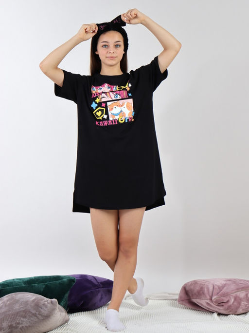 CRB wear / CWJG 50200-22 Сорочка для девочки,черный/Ex.Cherubino фото 4