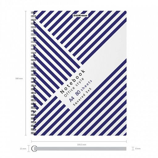 Цена за 2 шт. Тетрадь общая с пластиковой обложкой на спирали ErichKrause Blue Concept, А4, 80 листов, клетка  фото 4