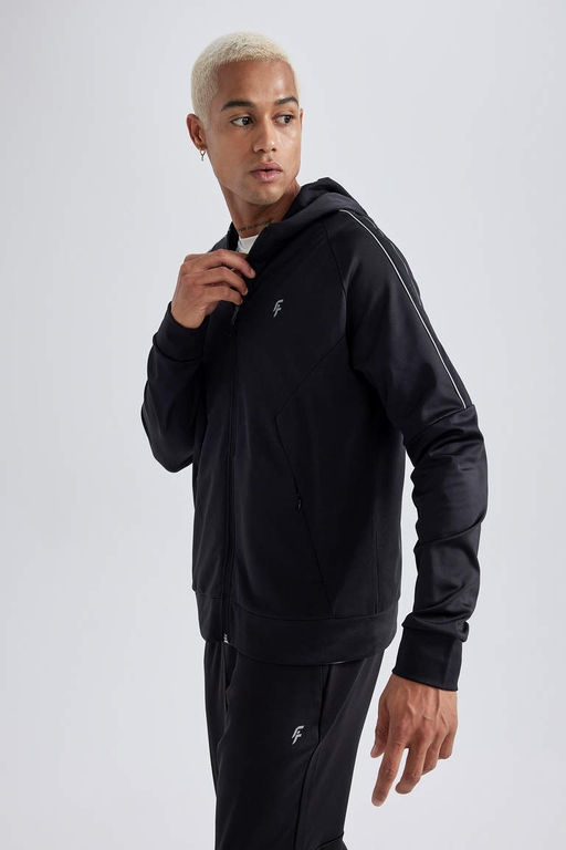 DeFactoFit Кардиган приталенного кроя на молнии из ткани для дайвинга и скуба  фото 4