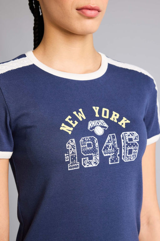 Pamuklu NBA Slim Fit Modal Ti__rt - Defacto фото 4