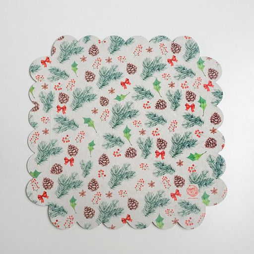 Цена за 5 шт. Коробка для кондитерских изделий новогодняя с пластиковой крышкой Winter time, 21×21×3 см