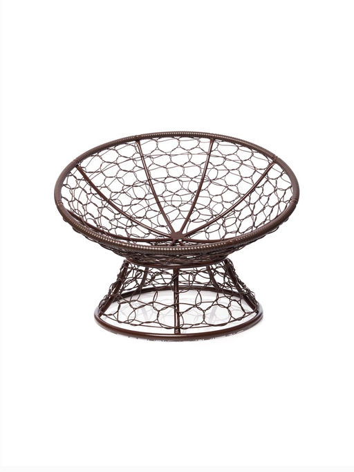 Кресло садовое «Папасан», 98×90×95 см, с искусственным ротангом, коричневое, с бежевой подушкой