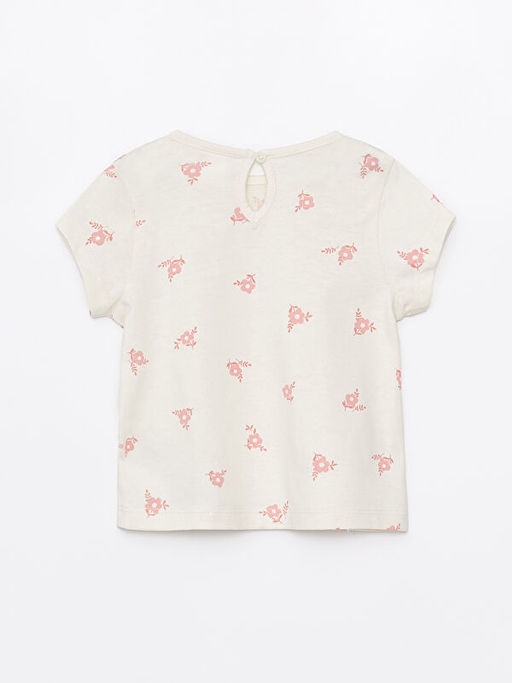 Bisiklet Yaka K?sa Kollu Bask?l? K?z Bebek Ti??rt - Waikiki фото 2