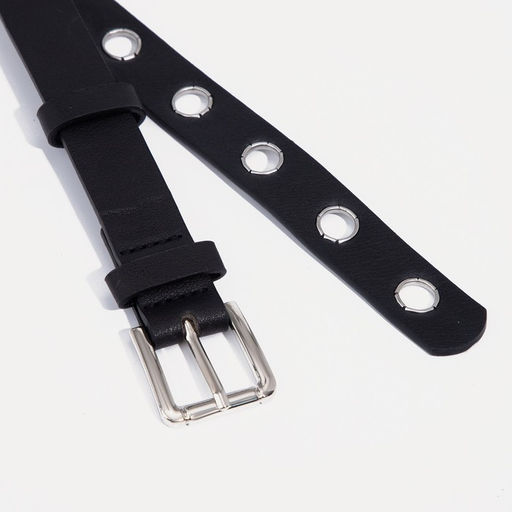 Ремень женский, ширина 2,4 см, пряжка металл, люверсы, цвет чёрный - Simaland фото 2