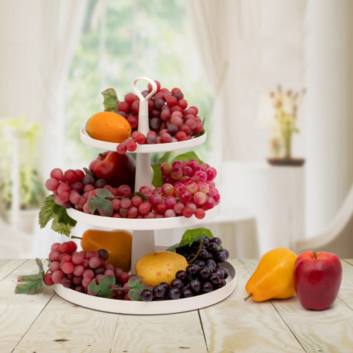 Фруктовница Феерия 3-х ярусная белый М8513 - Альтернатива фото 3