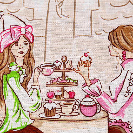 Кухонный комплект "Девочки-2": полотенце вафельное 50х60см - набор 2шт, "Домашняя мода" (Россия)