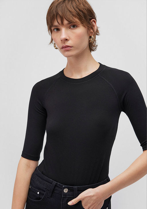 Siyah Tisort - Mavi фото 2