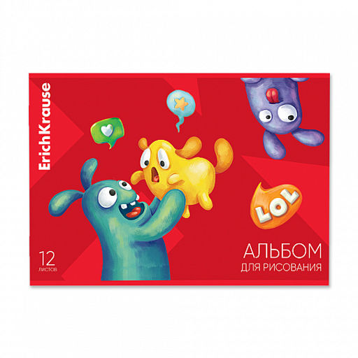 Цена за 5 шт. Альбом для рисования на скобе ErichKrause Jolly Friends, А4, 12 листов_MIX-PACK  фото 3