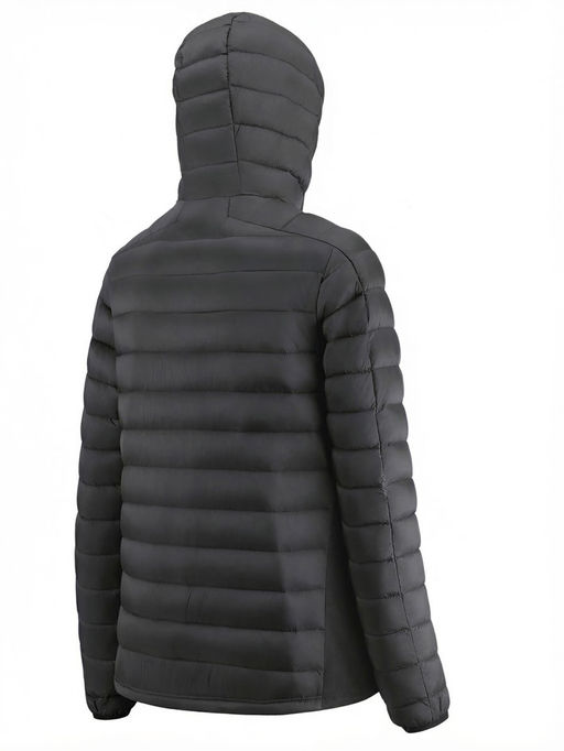 Куртка мужская гибридная стёганая с капюшоном с графеновой подкладкой черного цвета 9621_1Ch