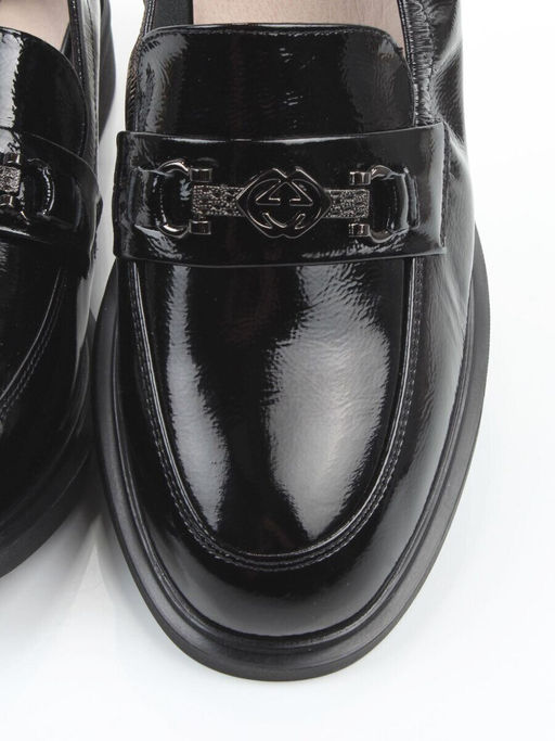 03-DEB104-3 BLACK Лоферы женские (натуральная кожа)