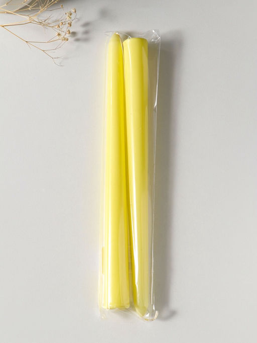 Цена за 2 шт. Свеча античная 25 см (набор 2 шт) 58 гр, 7 ч, цв. пастельно-жёлтый
