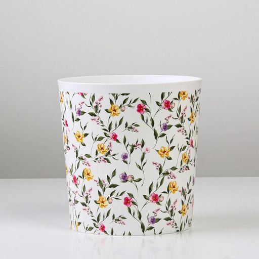 Кашпо для цветов «Цветы», 1.6 л, d=14 см, h=14 см, пластиковое