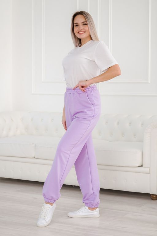 Брюки женские из футера петля Прогулка лила - Амадэль фото 13