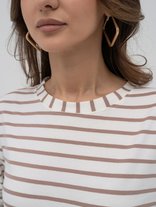 Лонгслив хлопок 95%, лайкра 5%,молочный - Binita фото 6