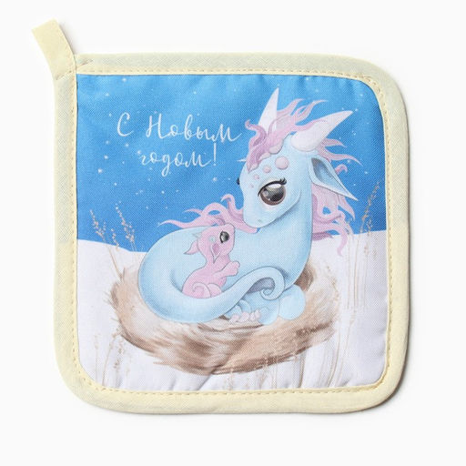 Набор кух. Доляна Семейное счастье: варежка 20х28 см, прихватка 17х17 см, 35% хл, 65% пэ  фото 4