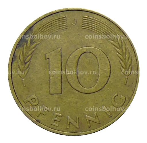 Монета 10 пфеннигов 1979 года J Германия