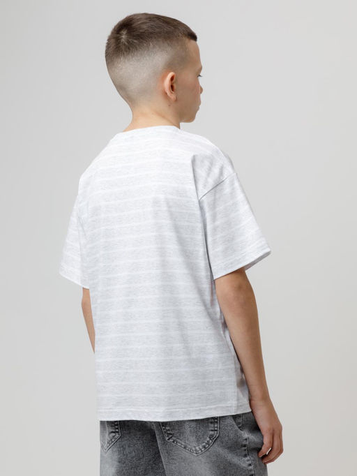 КР 302912/св.серый меланж,полоска к634 фуфайка (футболка) для мал