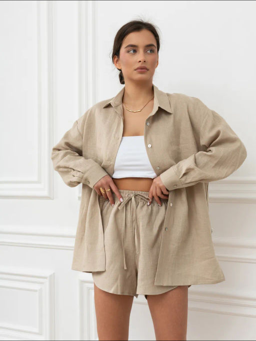 Шорты женские Лён-1 Белый - Modamica фото 29