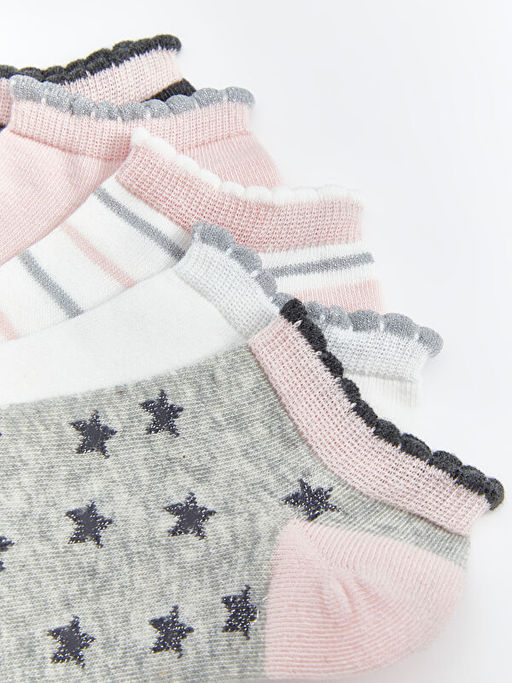 Desenli K?z ?ocuk Patik ?orap 5li