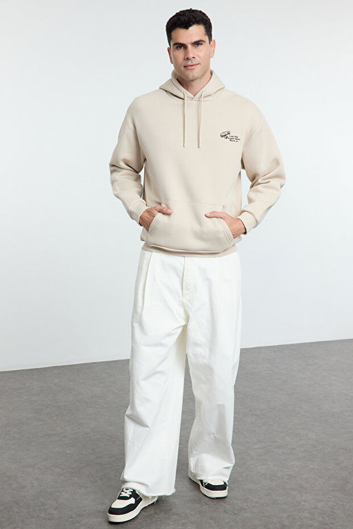 Ta_ Oversize/Geni_ Kesim Nak__l_ __i Polarl_ Kap__onlu Sweatshirt TMNAW25SW00016 - Trendyolmilla фото 2