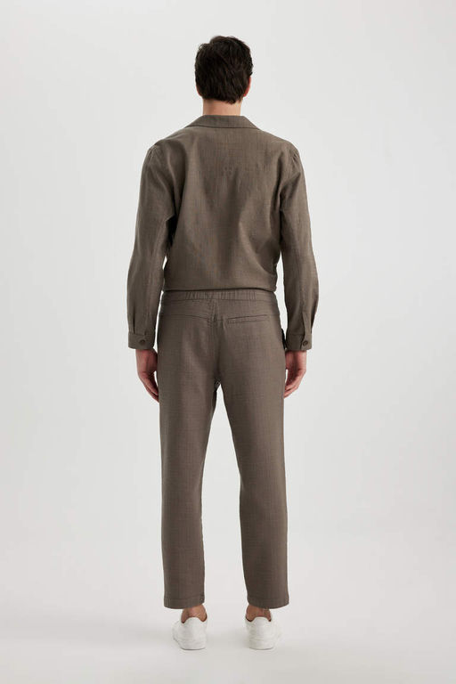 Хлопковые брюки прямого кроя стандартного кроя - Defacto фото 4