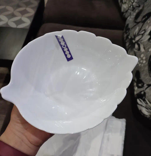 Салатник из белой стеклокерамики с рельефным рисунком Asti Лист 17.8см 0001D10/50-SK - Delta фото 8