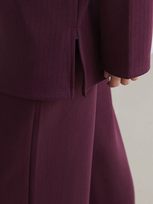 Dik Yaka ?izgili Oversize Kad?n Ti??rt