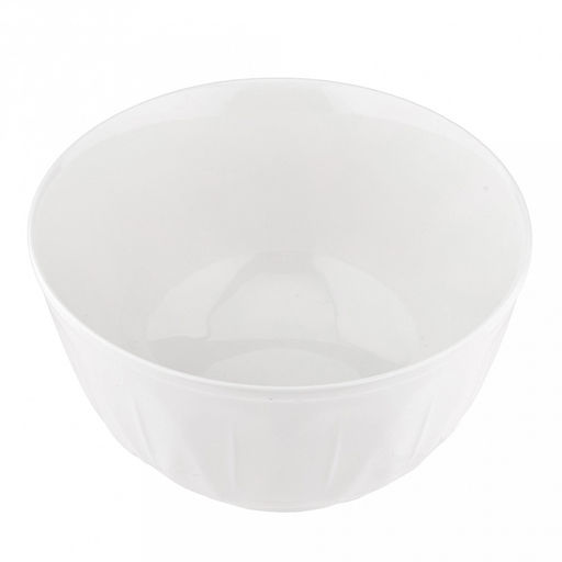 "Роса" Пиала фарфоровая 400мл, д11,5см, h6,9см, рельефный борт, белый (Китай)