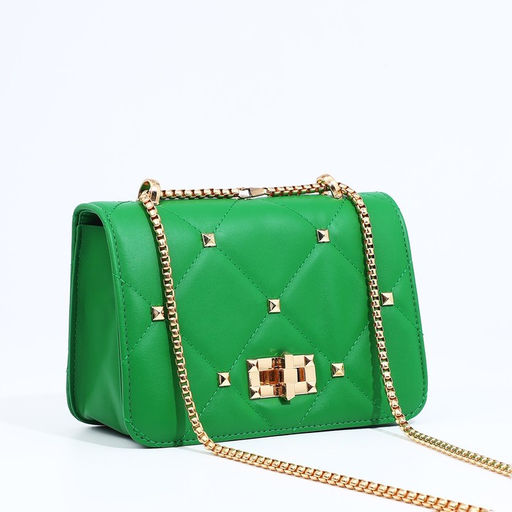 Сумка женская мессенджер на клапане, 20×8×13 см, зелёная