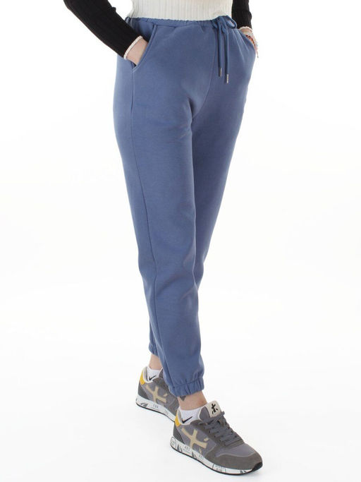 MD54 BLUE Брюки спортивные утепленные женские (85% хлопок, 10% полиэстер, 5% спандекс)