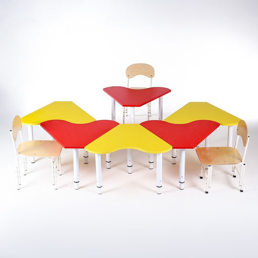 Стол 6 секций Ромашка растущий на металлокаркасе, возрастная группа №0-3, Цветной - Simaland фото 2