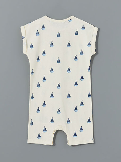 Bisiklet Yaka Bask?l? Erkek Bebek Tulum 2li