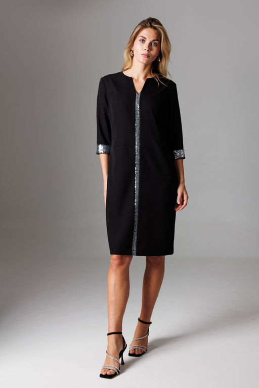 Платье Lars Style 1026-Р черный/серебряный