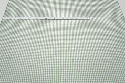 Муслин двухслойный с эф.жатости Клетка (0.7*0.7см) цв.морозная мята, ш.1.4м, хлопок-100% - Купава фото 8