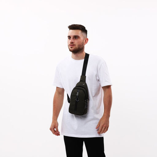 Сумка слинг мужская из текстиля, отверстие для наушников, цвет зелёный - Simaland фото 7