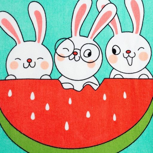 Полотенце-пончо детское махровое Крошка Я Зайчики 60х120см, 100% хлопок, 300гр/м2  фото 21