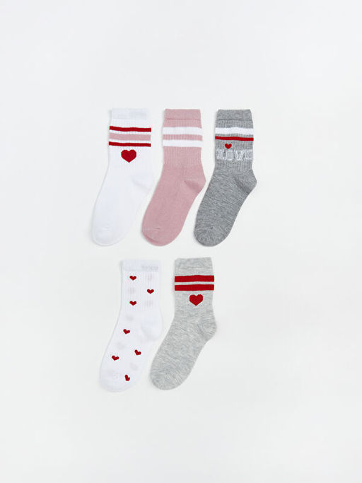 Desenli K?z ?ocuk Soket ?orap 5li