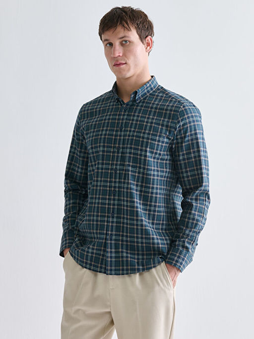 Regular Fit Uzun Kollu Ekose Erkek G?mlek