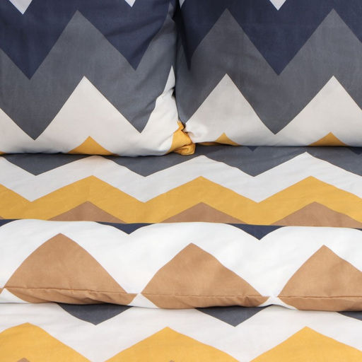 Постельное бельё Экономь и Я евро Зигзаги (вид 2) 200х215см, 200х215см, 70х70см-2 шт, полисатин, 80 г/м фото 2