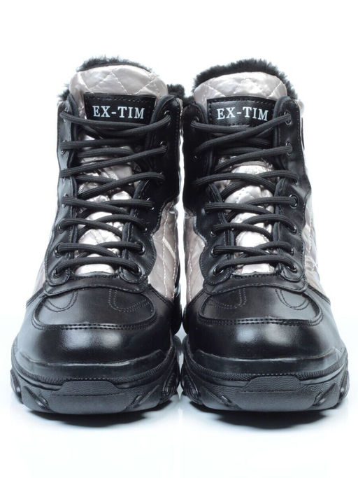 04-2221-4 BLACK Ботинки зимние женские (искусственные материалы)