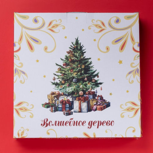 Форма для запекания новогодняя Доляна Волшебное дерево, доломит, 1.3 л, 28.8?25?4.3 см, белая, красная  фото 8
