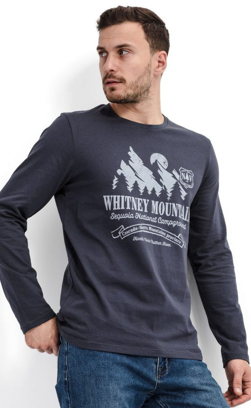 Лонгслив мужской с принтом F111-1001-332 темно-серый - Fine joyce фото 9