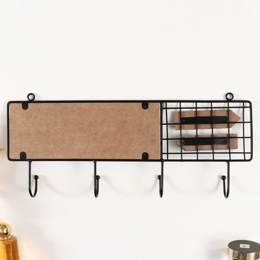 Настенные крючки декоративные «Синие рыбки», дерево, металл, 40.2×4×17.7 см