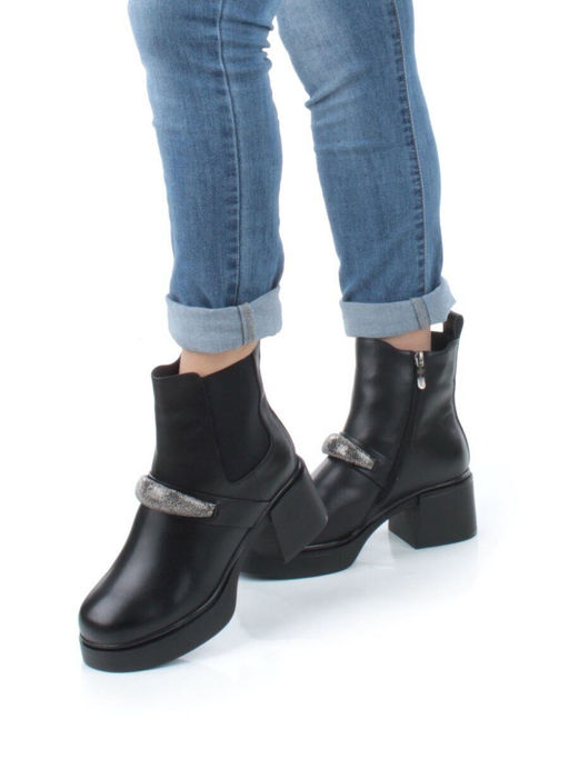 04-M904 987-31M-1 BLACK Ботинки зимние женские (натуральная кожа, натуральный мех) - Фабричный китай фото 2