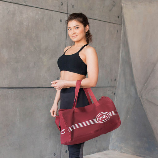 Сумка спортивная, отдел на молнии, длинный ремень, цвет бордовый - Simaland фото 8