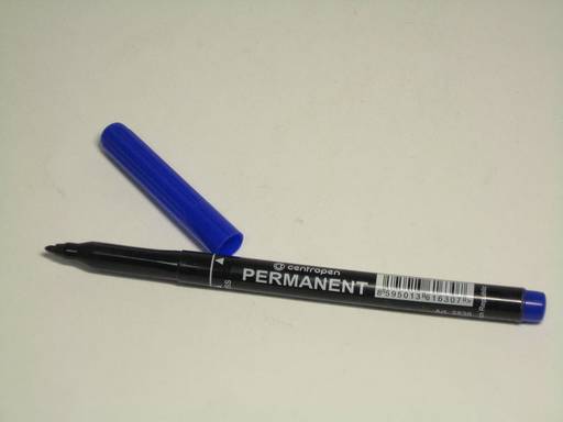 Цена за 2 шт. Маркер Centropen перм. тонкий, 1мм (2536/1) синий